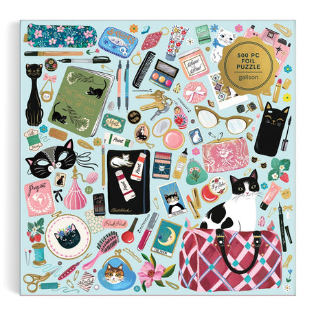 Galison Purrfect Accessories Foil Puzzle - 500 Piece
