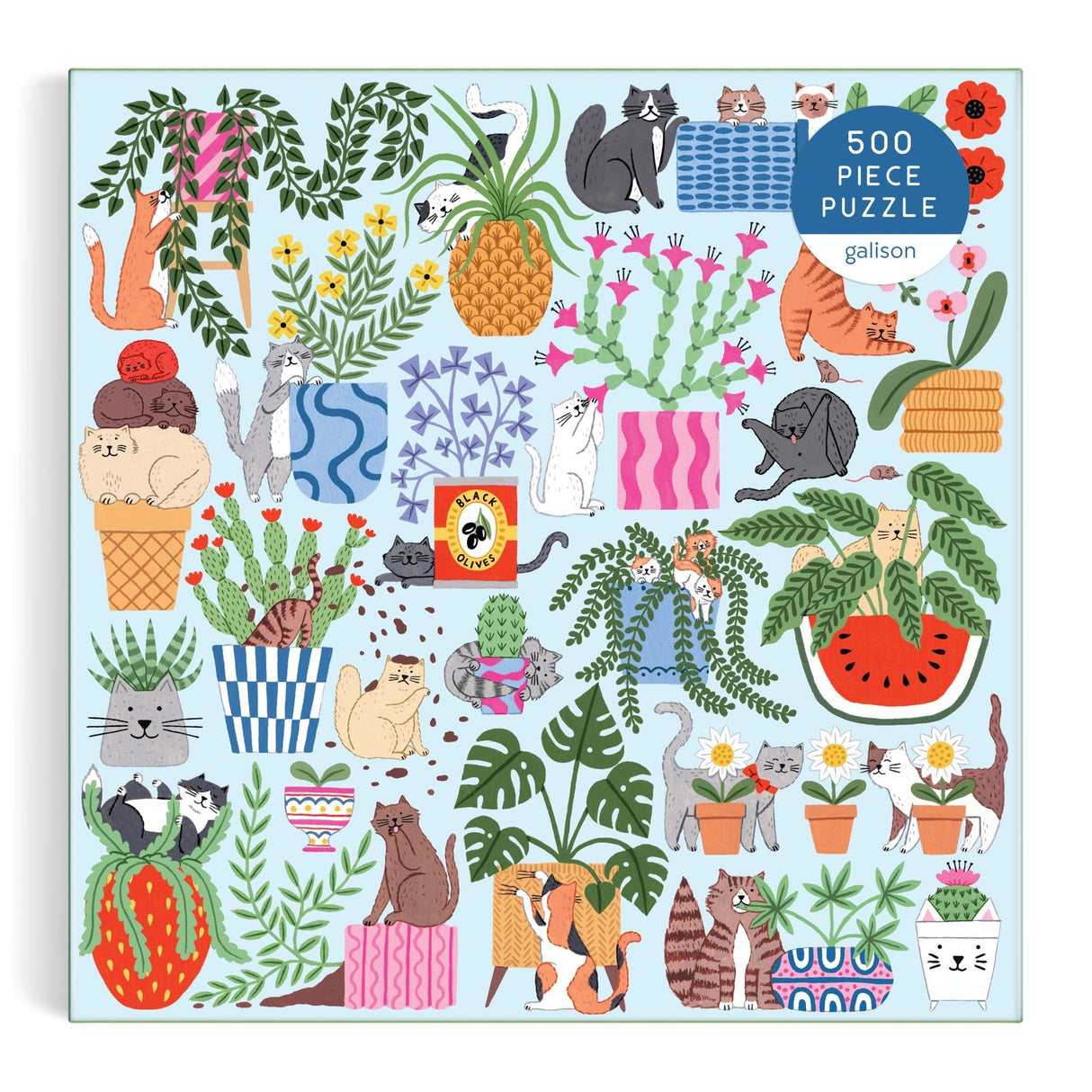Galison Cats in the Houseplants Puzzle - 500 Piece