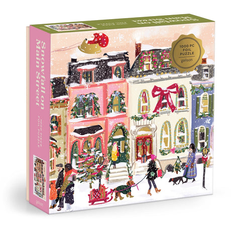 Galison Snowfall on Main Street Foil Puzzle - 1000 Piece