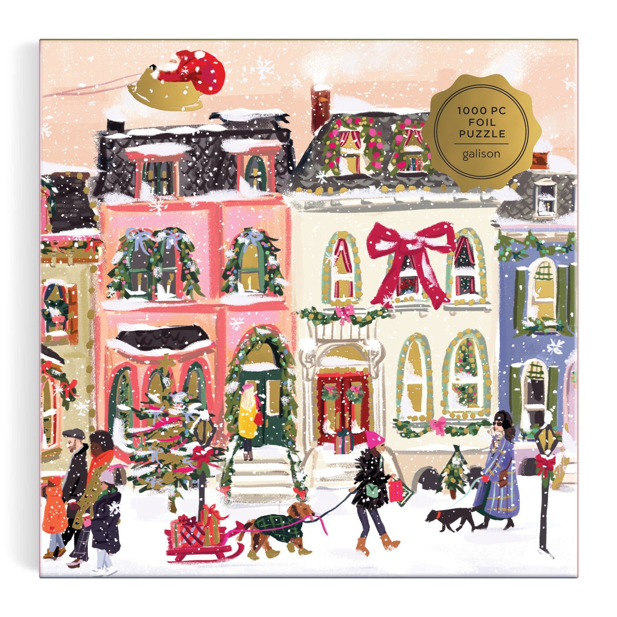 Galison Snowfall on Main Street Foil Puzzle - 1000 Piece
