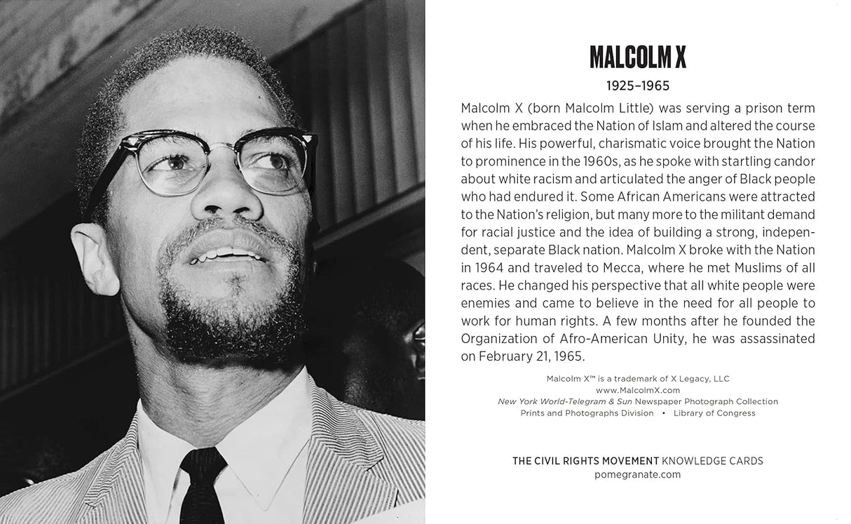Civil Rights Movement Knowledge Cards the Quiz Deck