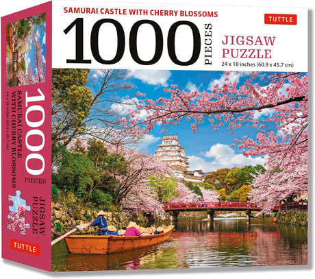Samurai Castle with Cherry Blossoms 1000 Piece Jigsaw Puzzle