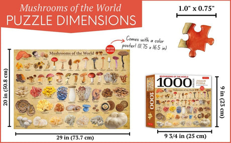 Mushrooms of the World - 1000 Piece Jigsaw Puzzle