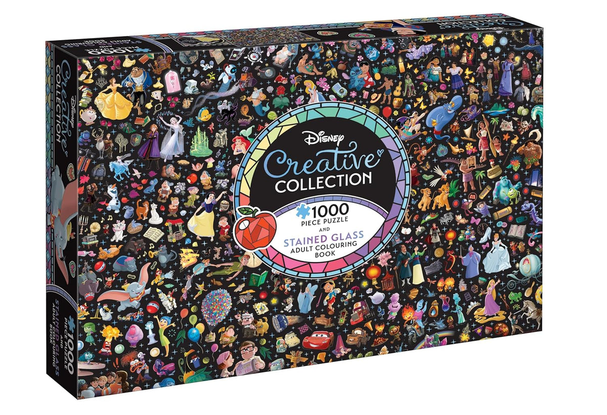 Disney: Stained Glass Adult Colouring Book and Puzzle (Starring Snow White: 1000 Pieces)