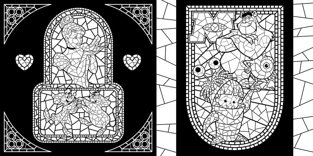 Disney: Stained Glass Adult Colouring Book and Puzzle (Starring Snow White: 1000 Pieces)