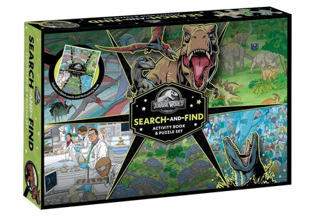 Jurassic World: Search-and-Find Activity Book and Puzzle Set (Universal: 200 Pieces)