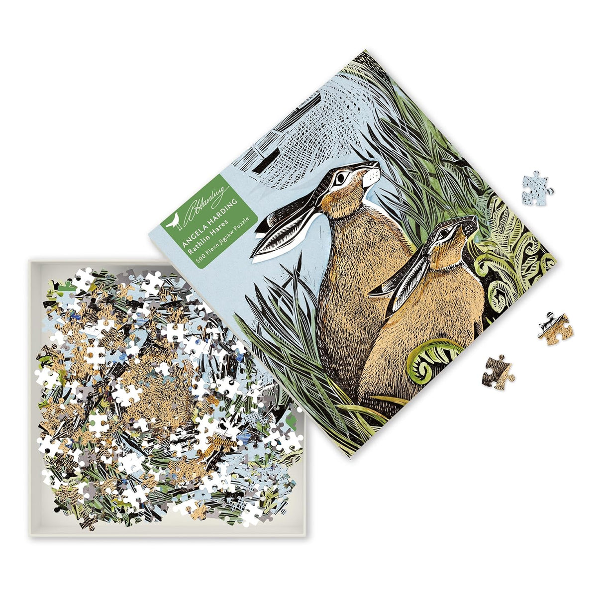 Adult Jigsaw Puzzle Angela Harding: Rathlin Hares (500 pieces)