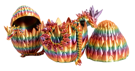 Turtle Creations: Crystal Dragon - Rainbow / Small In A Large Egg