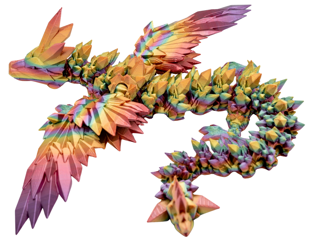 Turtle Creations: Crystalwing Dragon - Rainbow / Small