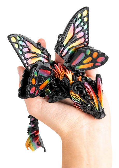 Turtle Creations: Baby Butterfly Dragon - Night Rainbow / Small Baby