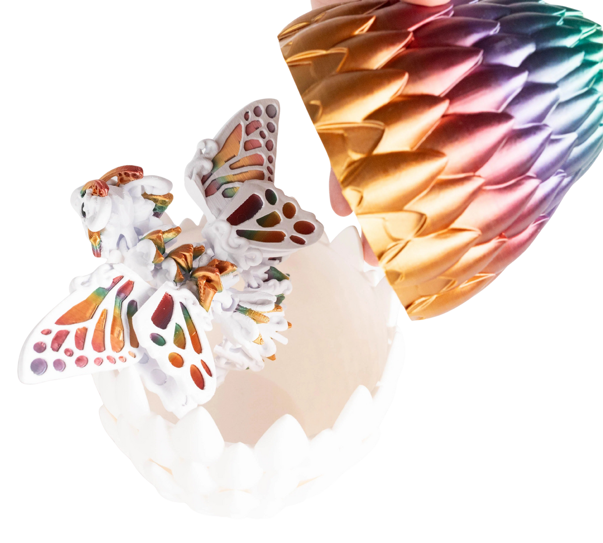Turtle Creations: Baby Butterfly Dragon - Light Rainbow / Small Baby In A Regular Egg