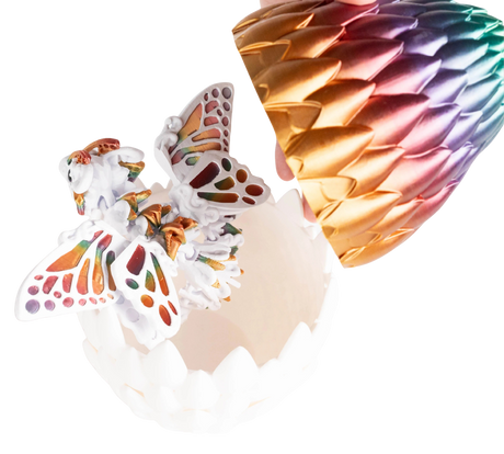 Turtle Creations: Baby Butterfly Dragon - Light Rainbow / Small Baby In A Regular Egg