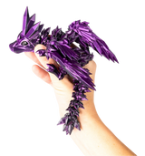 Turtle Creations: Baby Crystalwing Dragon - Black & Purple / Small Baby