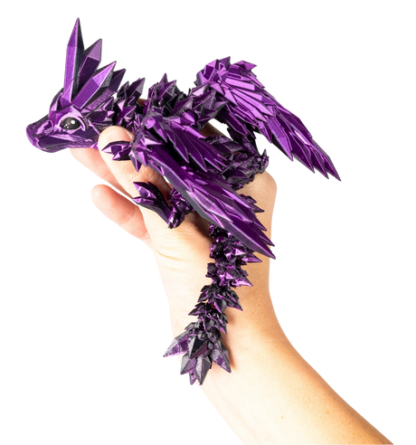 Turtle Creations: Baby Crystalwing Dragon - Black & Purple / Small Baby