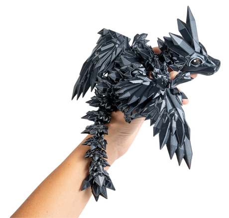 Turtle Creations: Baby Crystalwing Dragon - Obsidian / Small Baby