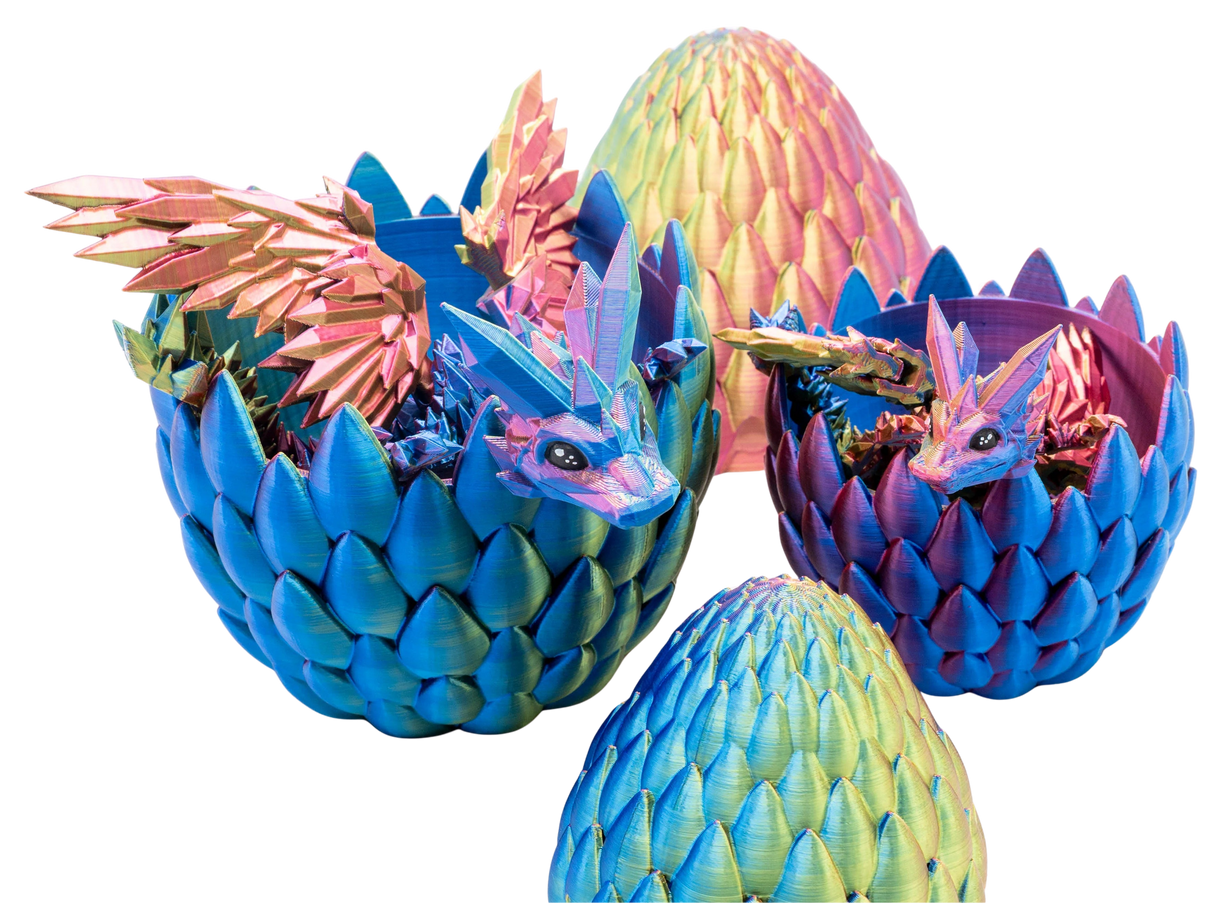 Turtle Creations: Baby Crystalwing Dragon - Paua Pearl / Small Baby In A Regular Egg