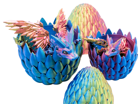 Turtle Creations: Baby Crystalwing Dragon - Paua Pearl / Small Baby In A Regular Egg