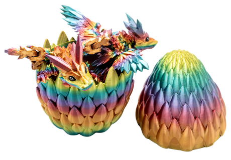 Turtle Creations: Baby Crystalwing Dragon - Rainbow / Small Baby In A Regular Egg
