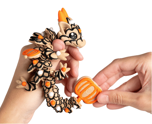 Turtle Creations: Halloween Pumpkin Cookie Dragon - Orange Pumpkin / Regular