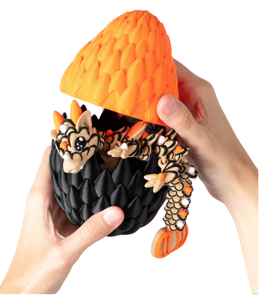 Turtle Creations: Halloween Pumpkin Cookie Dragon - Orange Pumpkin / Regular in a Dragon Egg