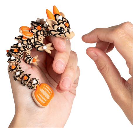 Turtle Creations: Halloween Pumpkin Cookie Dragon - Orange Pumpkin / Small