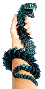 Turtle Creations: Bush Viper Snake - Black & Green