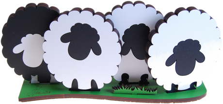 Ian Blackwell: Coloured Coasters - Sheep