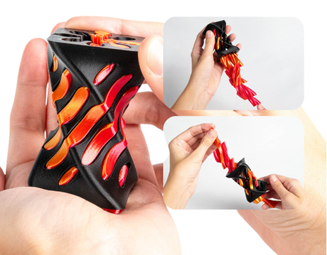 Turtle Creations: Twisty Hourglass Fidget Toy - Flaming Lava