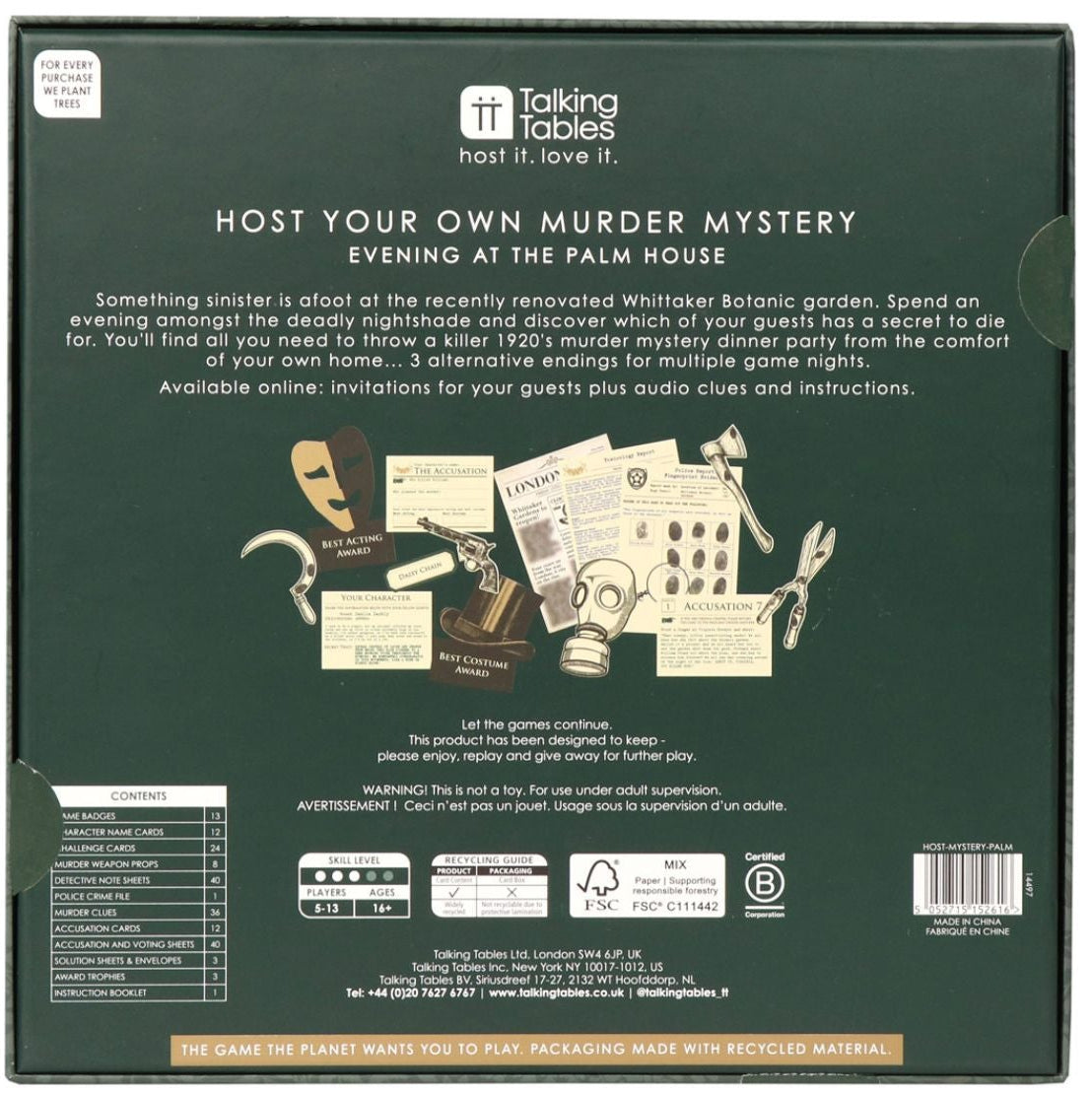 Talking Tables: Host Your Own Murder Mystery at Palm House